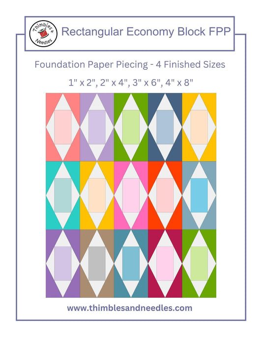 Rectangular Economy Block FPP Foundation Paper Piecing quilt pattern Digital Download