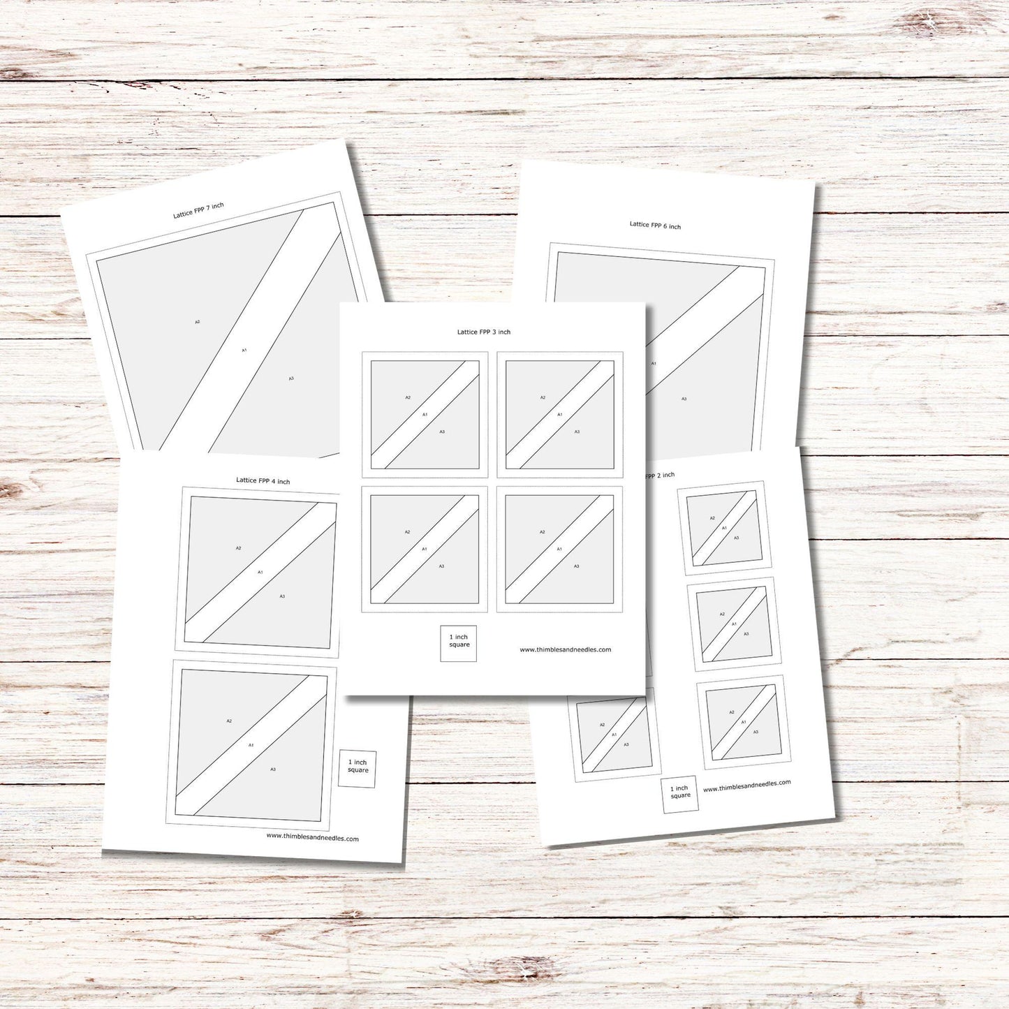 Lattice FPP Foundation Paper Piecing quilt block pattern Digital Download