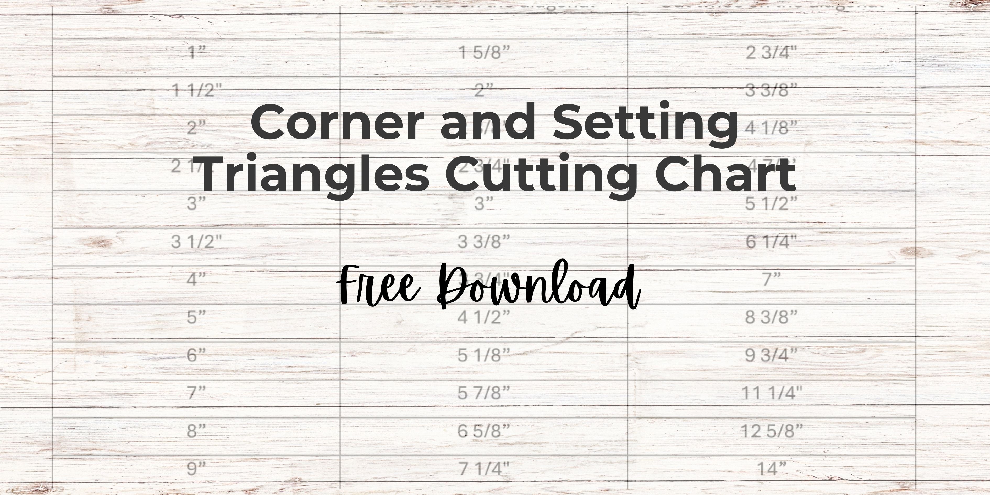 Setting and Corner Triangles Cutting Chart for On Point Quilts ...