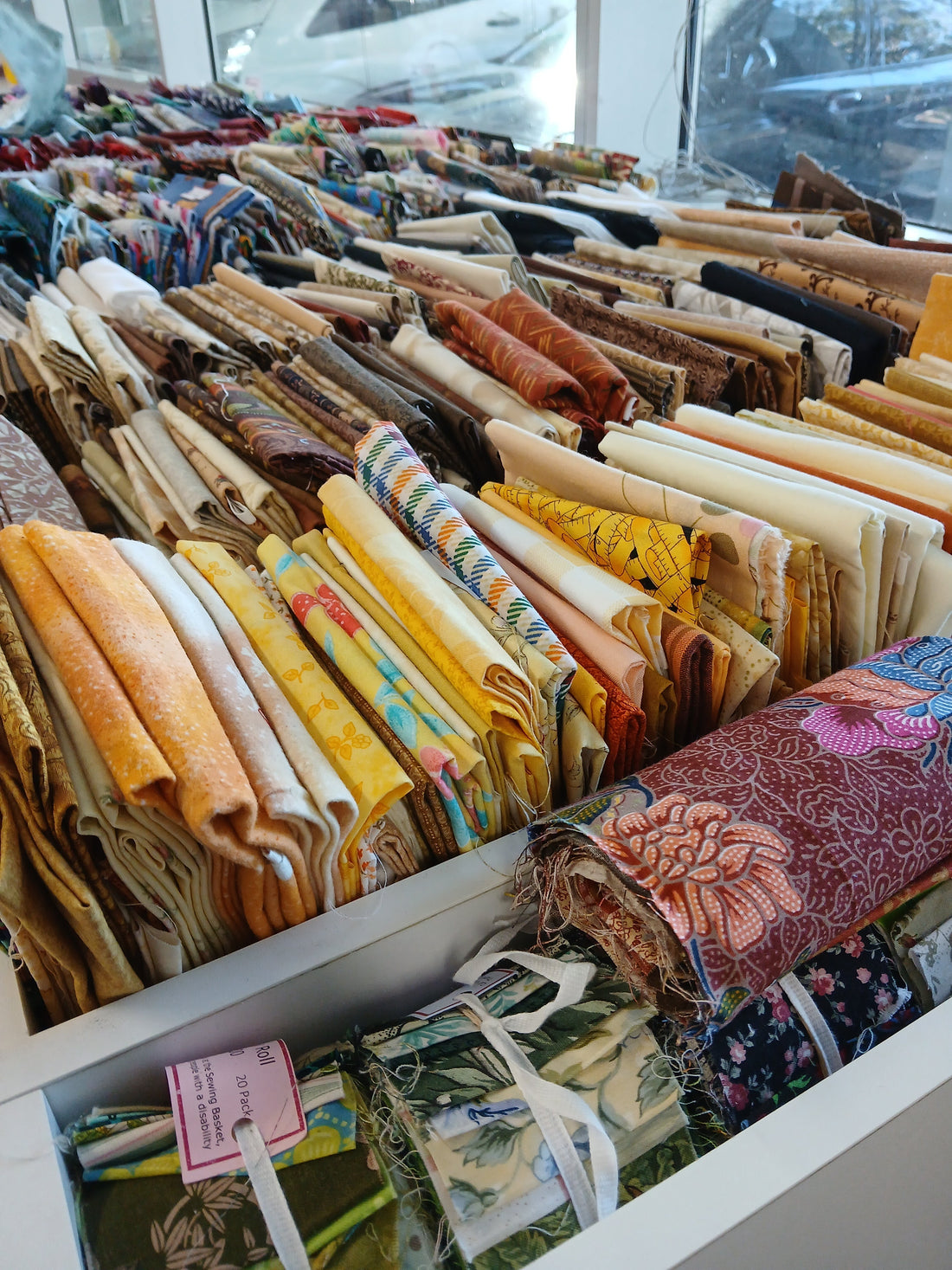 Achieve Sewing Basket donated Patchwork Fabrics