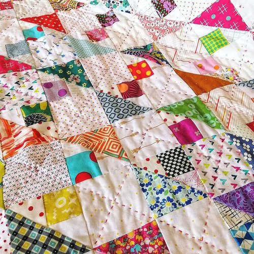 Handquilting with perle thread