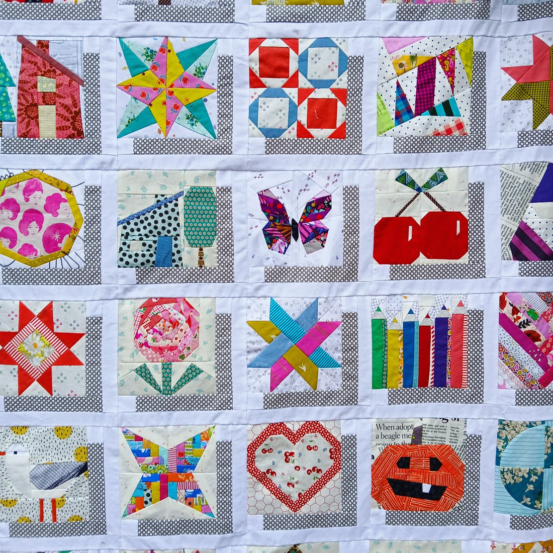 Shadow Box Sampler Quilt Tutorial