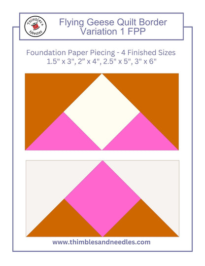 Flying Geese Variation Foundation paper piecing  pattern