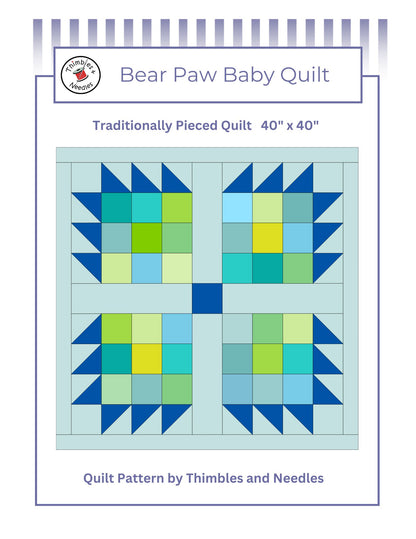Bear Paw Baby Quilt Pattern PDF