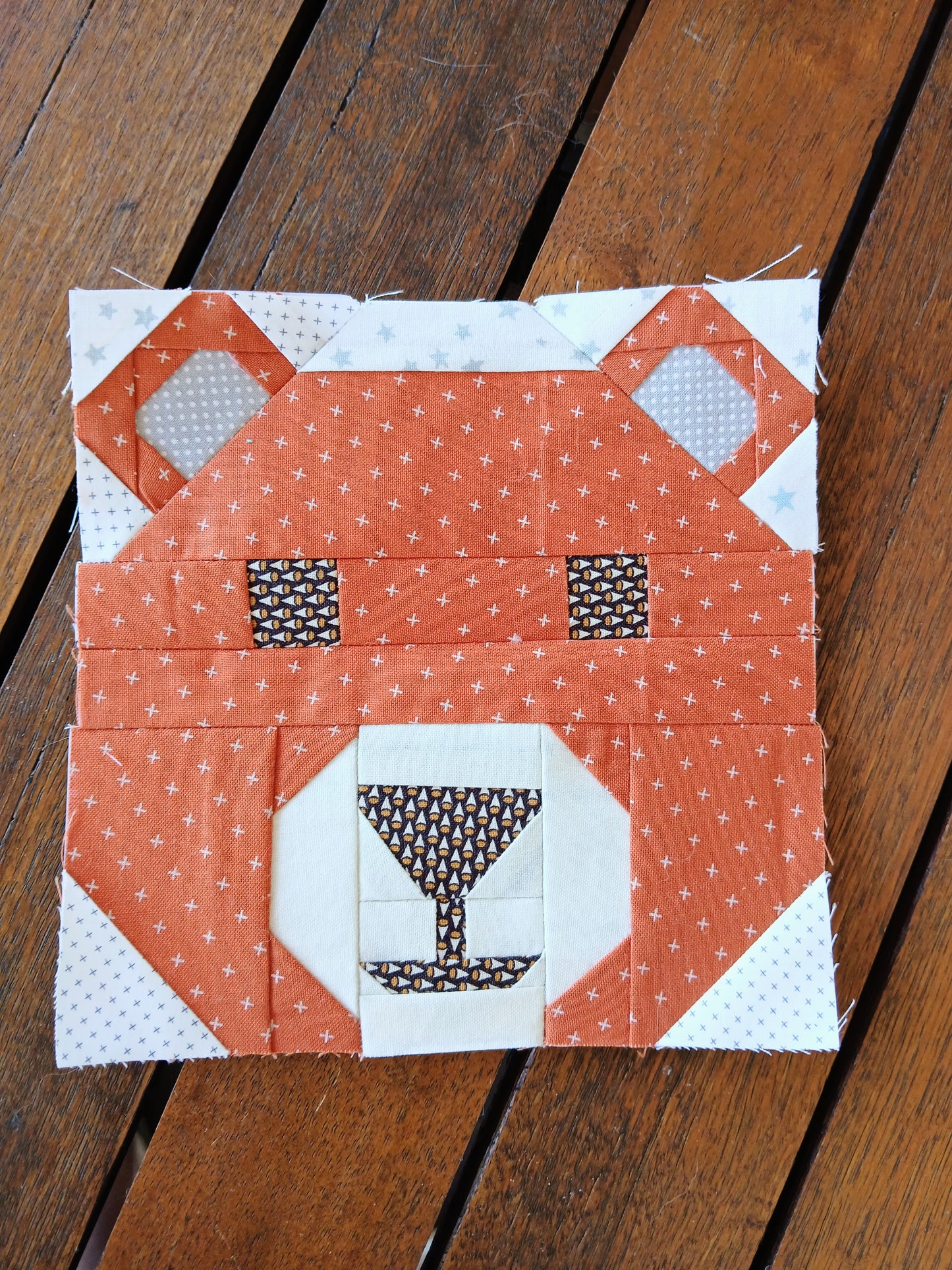Bear Face Foundation Paper Piecing (FPP) Pattern