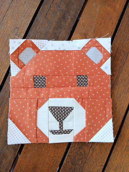 Bear Face Foundation Paper Piecing (FPP) Pattern