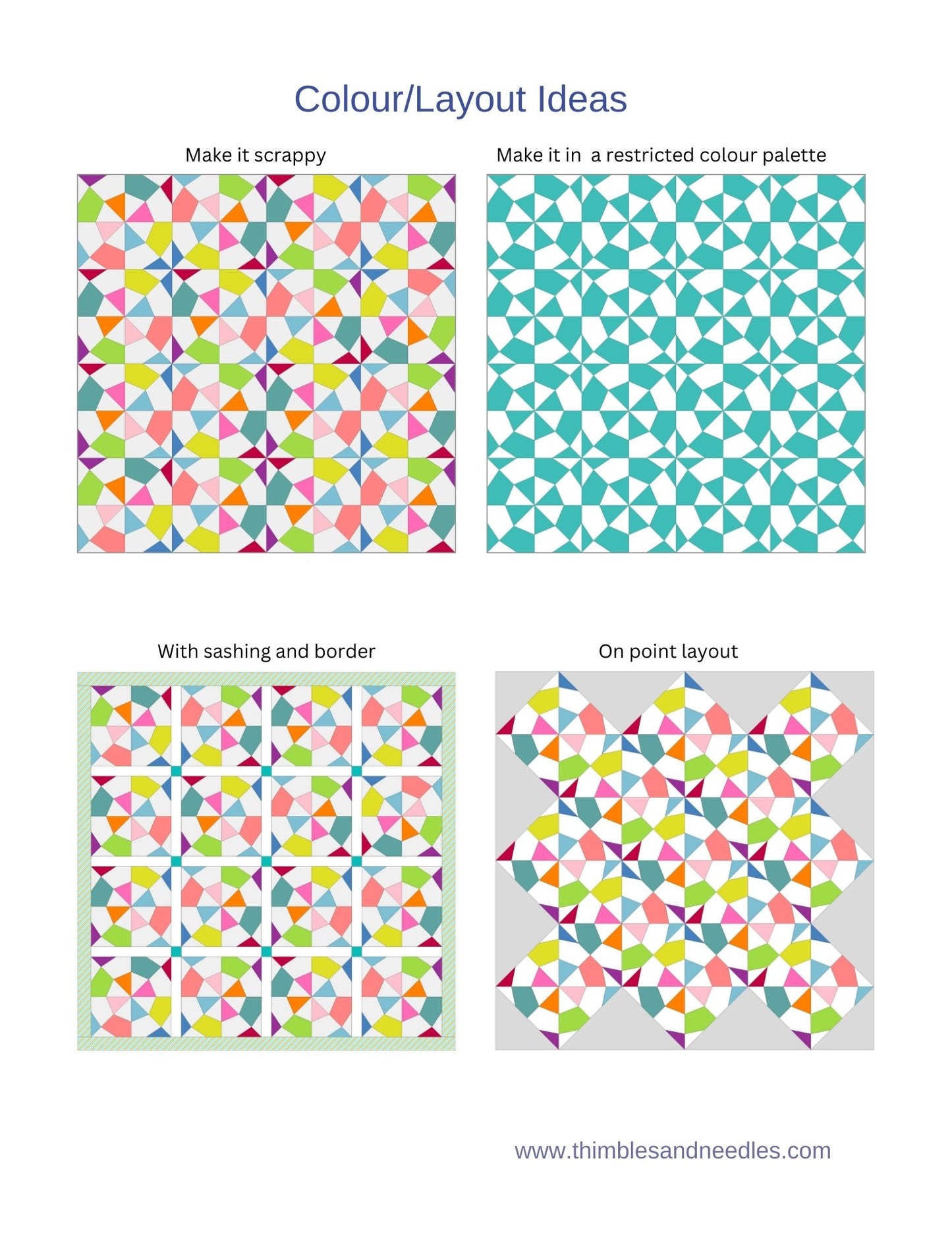 Broken Wheel quilt block foundation paper piecing pattern