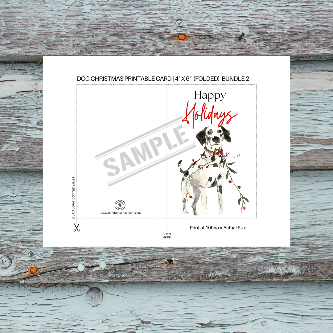 Dog Christmas Cards Printable Bundle 2