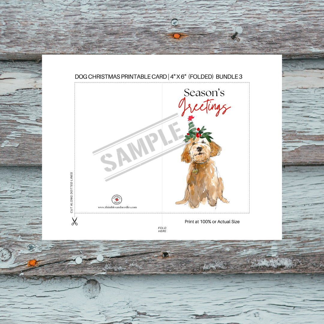Dog Christmas Cards Printable Bundle 3