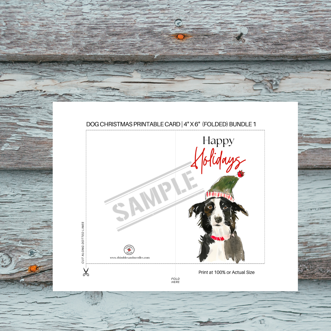 Dog Christmas Cards Printable Bundle 1