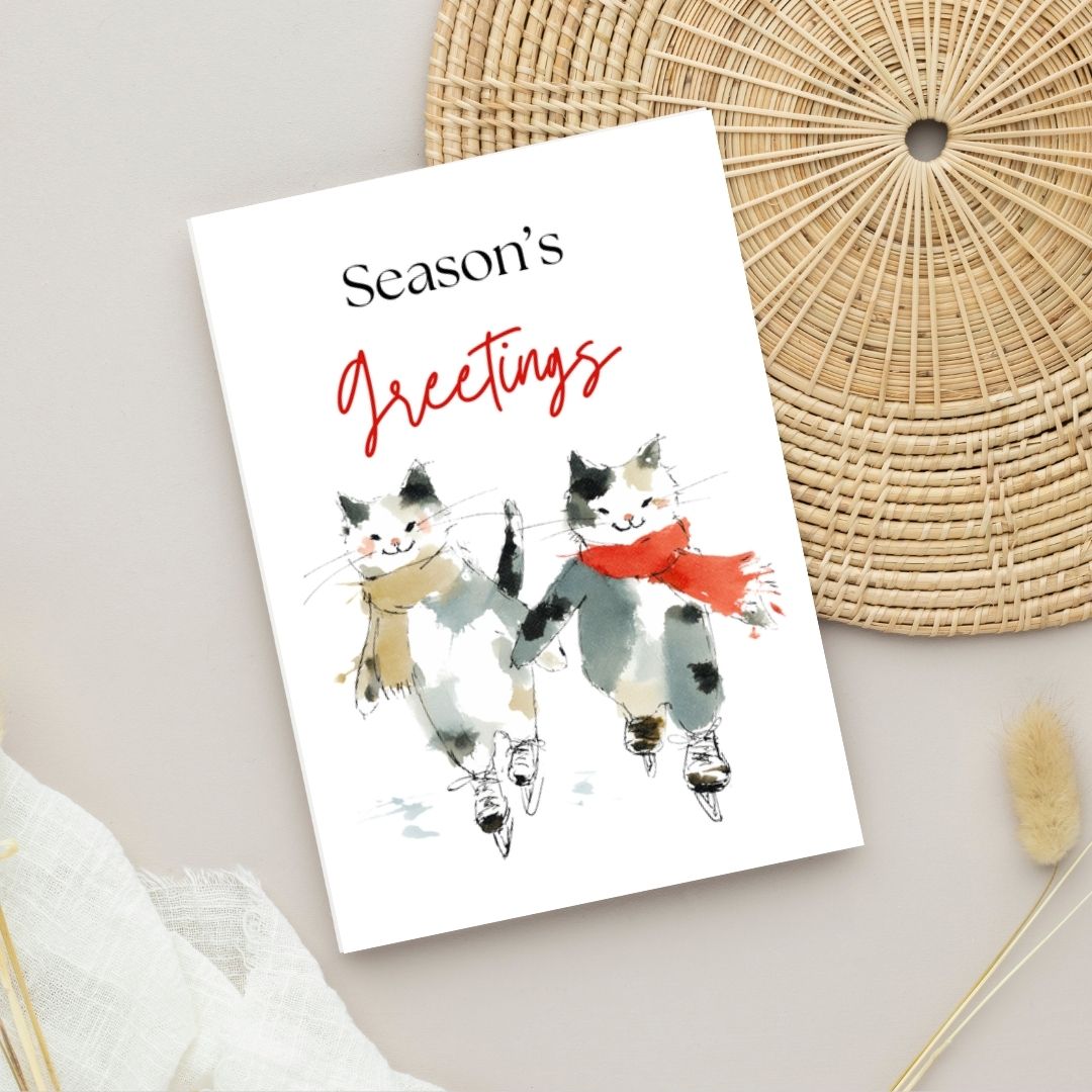 Cat Christmas Cards Printable Bundle 3