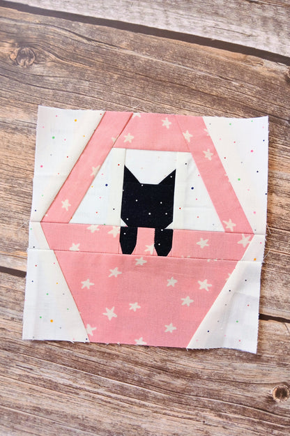 Cat in a Basket Foundation Paper Piecing (FPP) Pattern