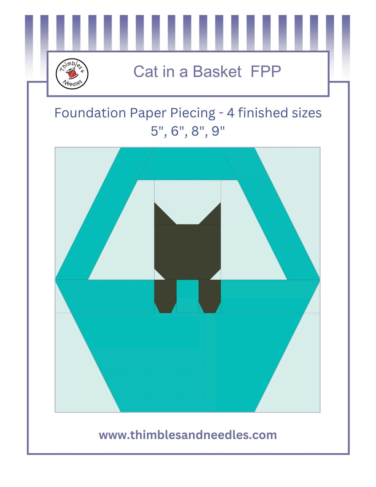 Cat in a Basket Foundation Paper Piecing (FPP) Pattern