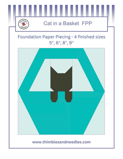 Cat in a Basket Foundation Paper Piecing (FPP) Pattern