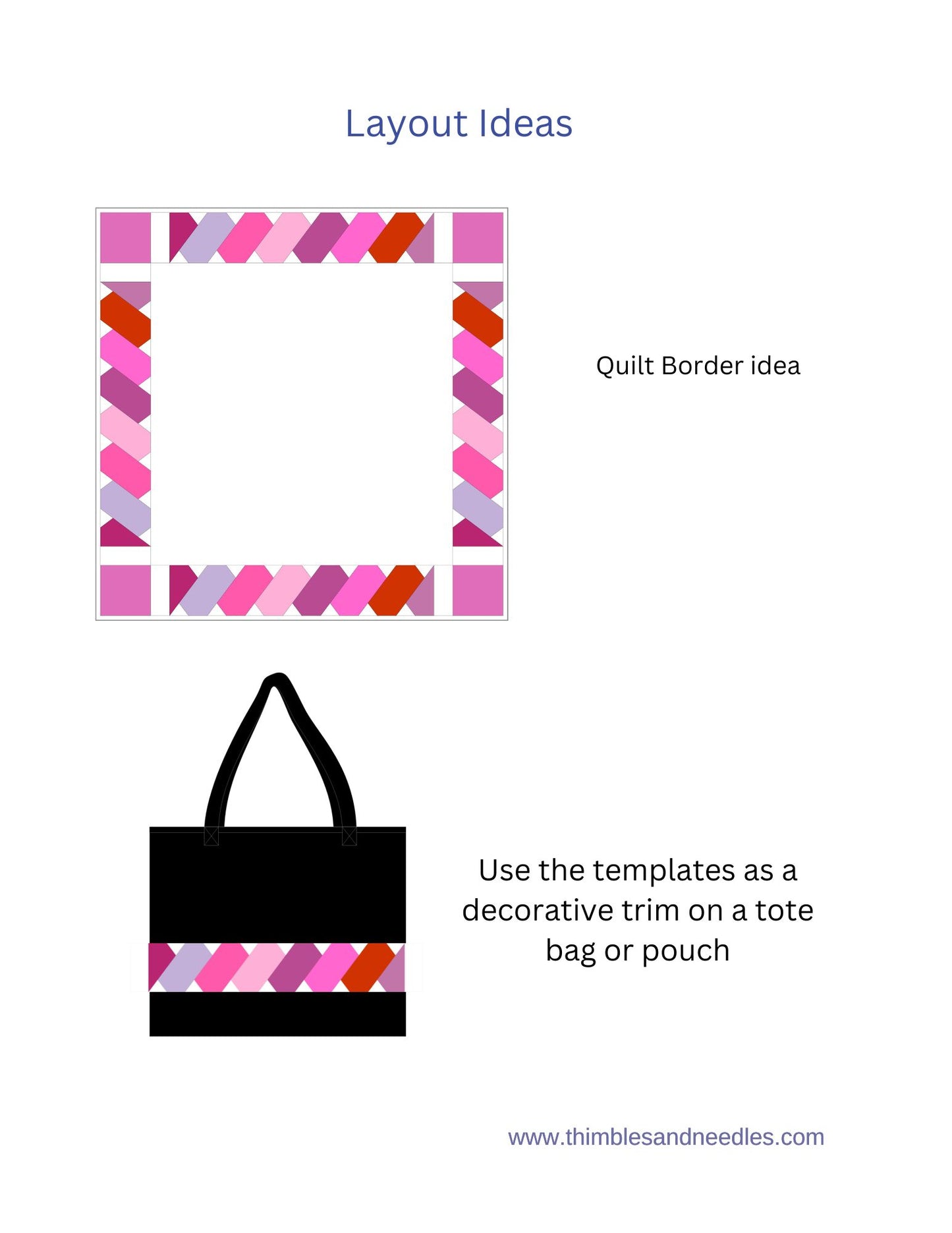 Chain Quilt Border Strip Foundation Paper Piecing (FPP) Pattern