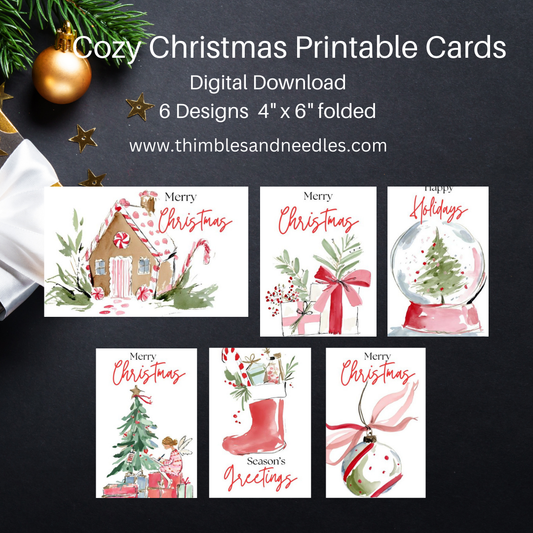 Cozy Christmas Cards Printable