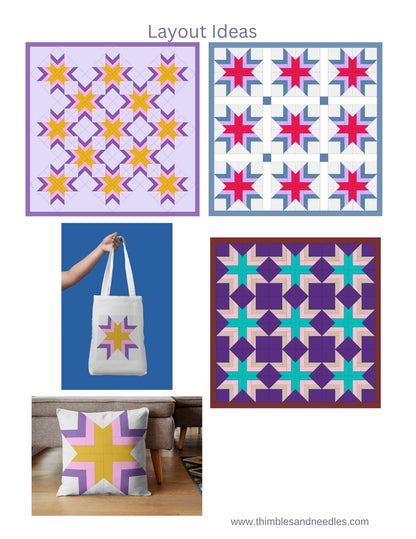 Compass Star Foundation Paper Piecing (FPP) Pattern