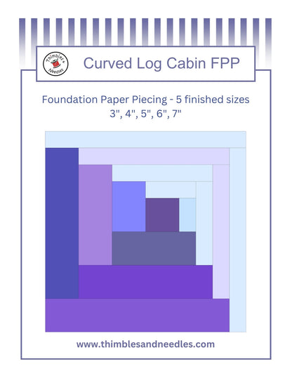 Curved Log Cabin Foundation Paper Piecing (FPP) Pattern