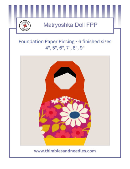 Matryoshka Doll Foundation Paper Piecing (FPP) Pattern
