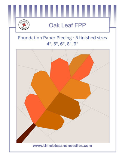 Oak Leaf Foundation Paper Piecing (FPP) Pattern