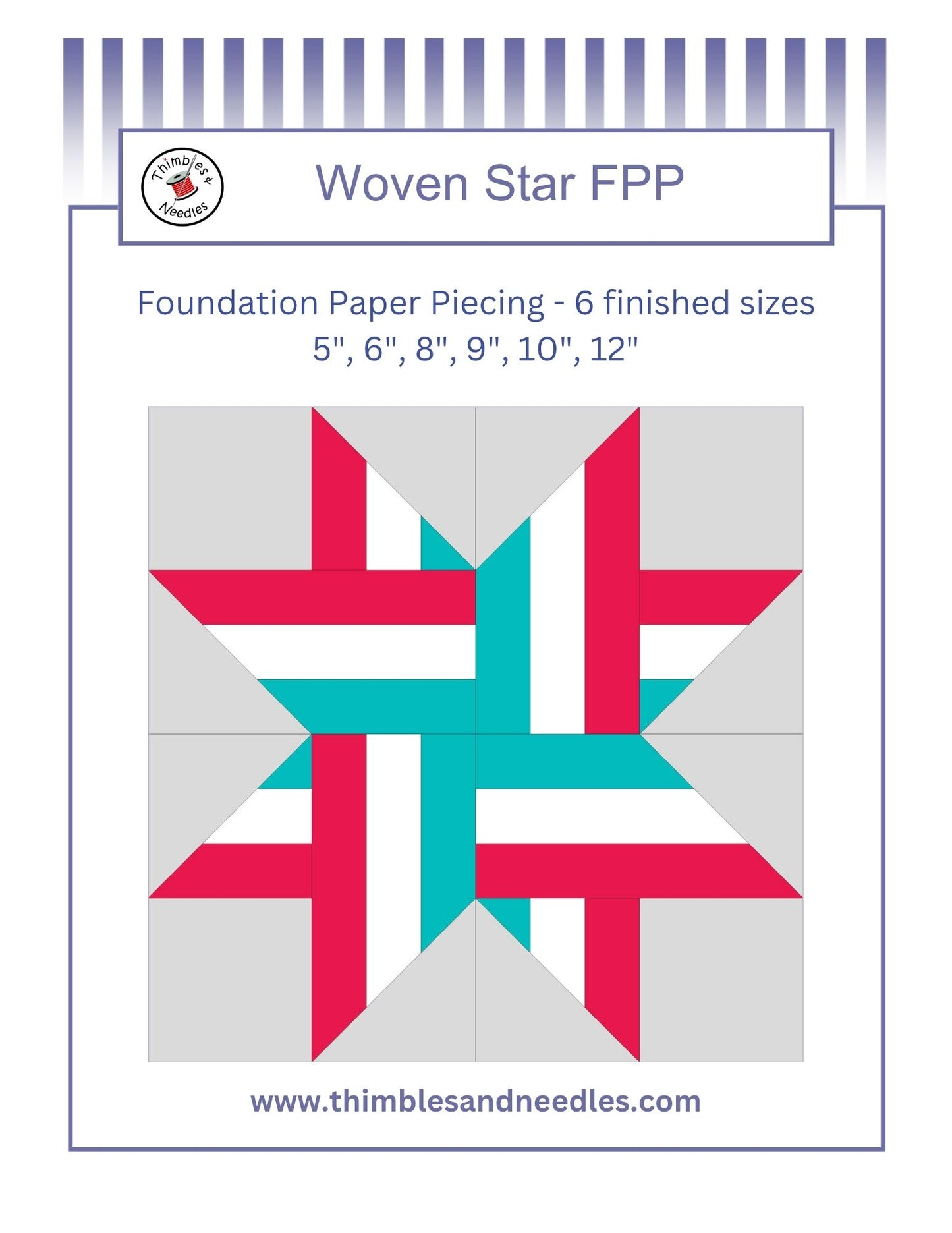 Woven Star Foundation Paper Piecing (FPP) Pattern