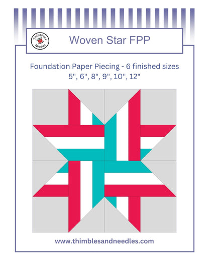 Woven Star Foundation Paper Piecing (FPP) Pattern