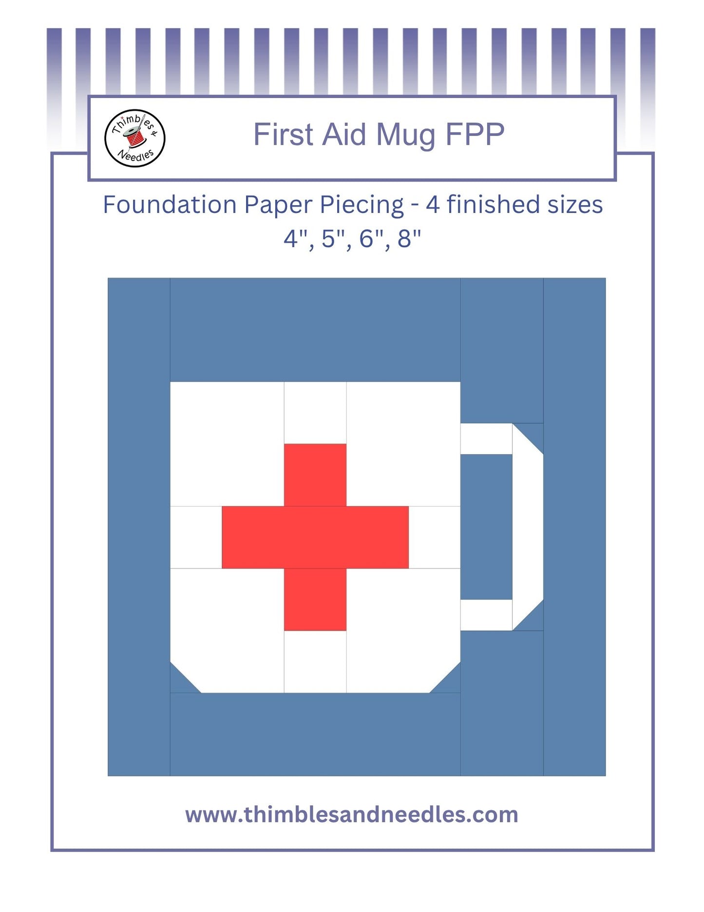 First Aid Mug Foundation Paper Piecing (FPP) Pattern