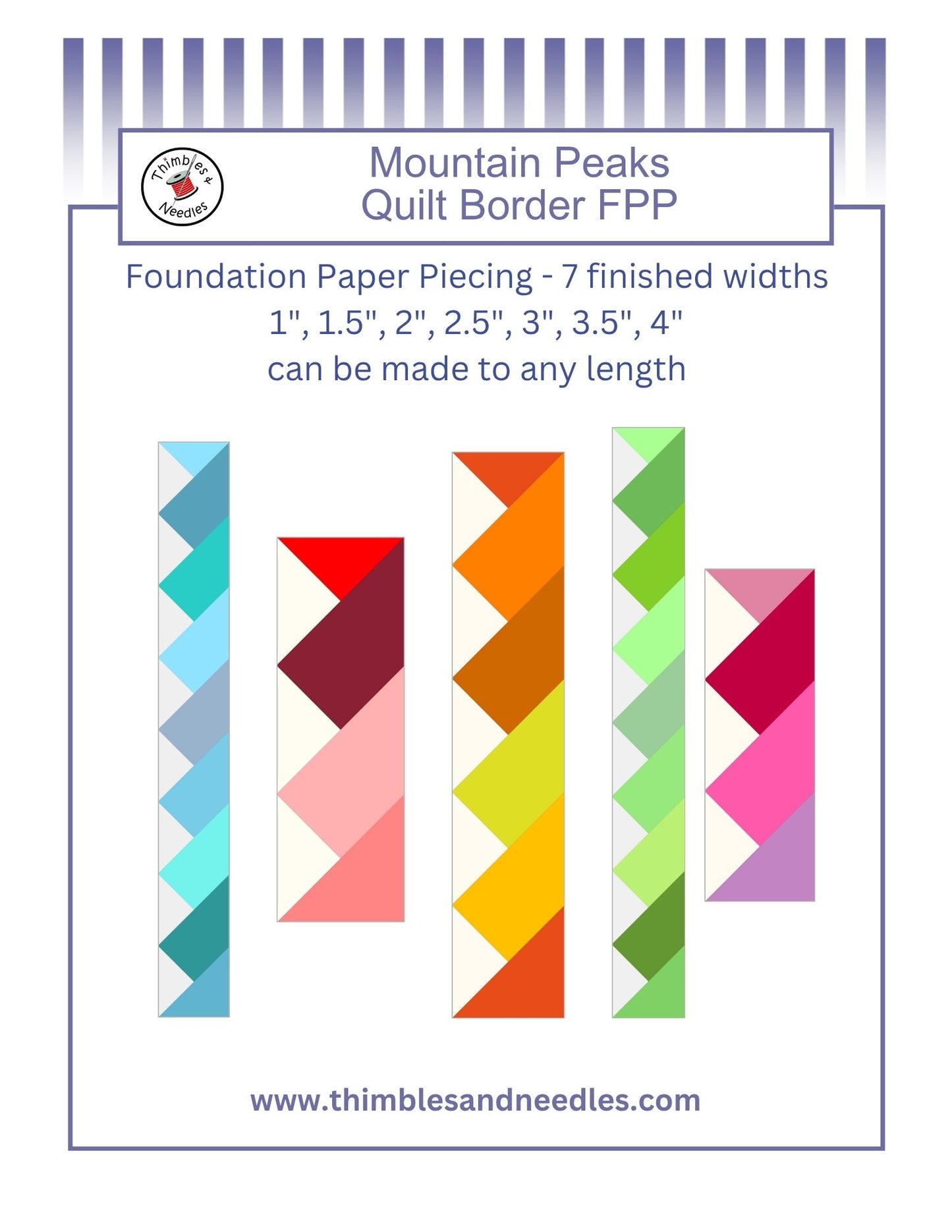 Mountain Peaks Quilt Border Foundation Paper Piecing (FPP) Pattern