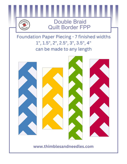 Double Braid Quilt Border Foundation Paper Piecing (FPP) Pattern