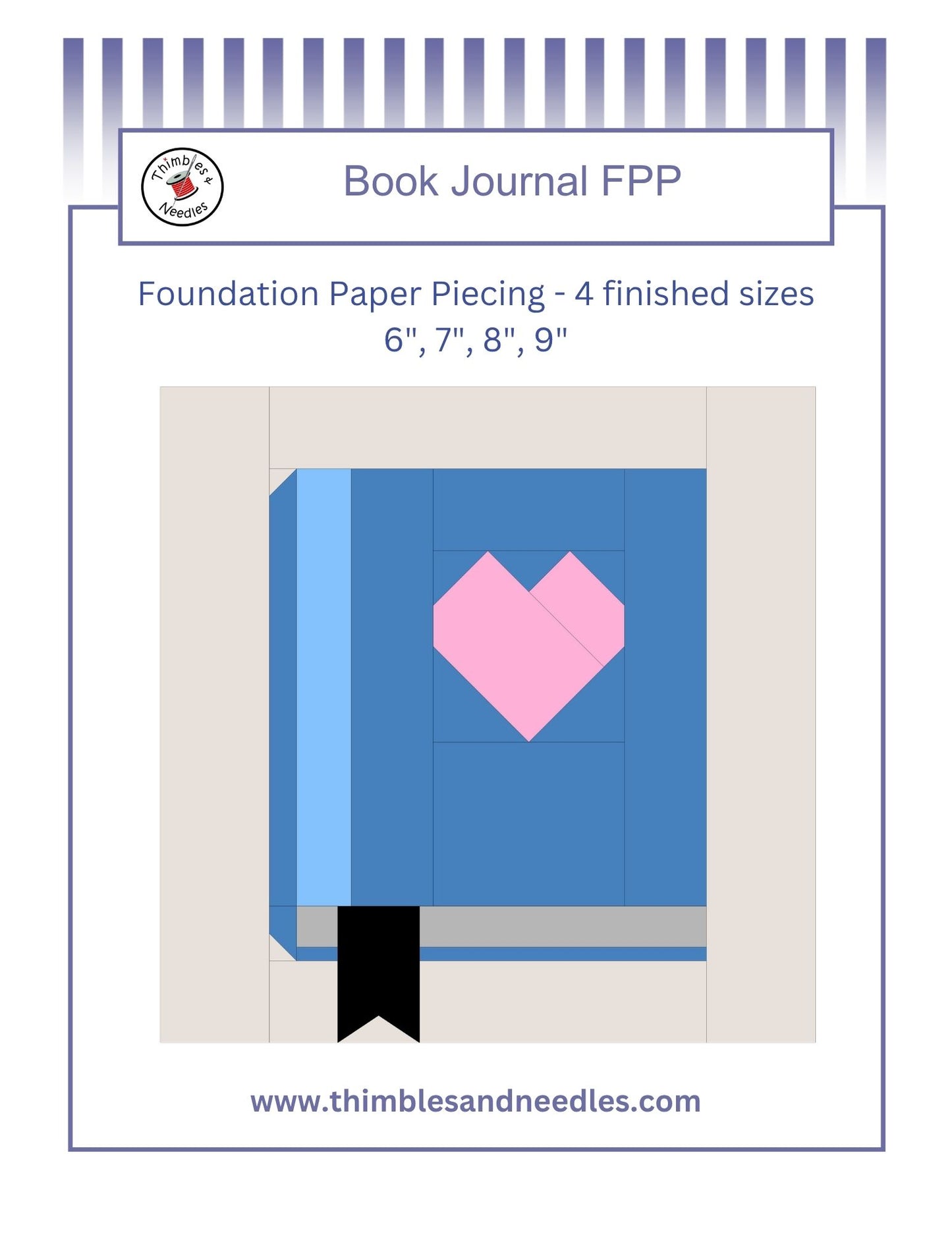 Book Journal Foundation Paper Piecing (FPP) Pattern