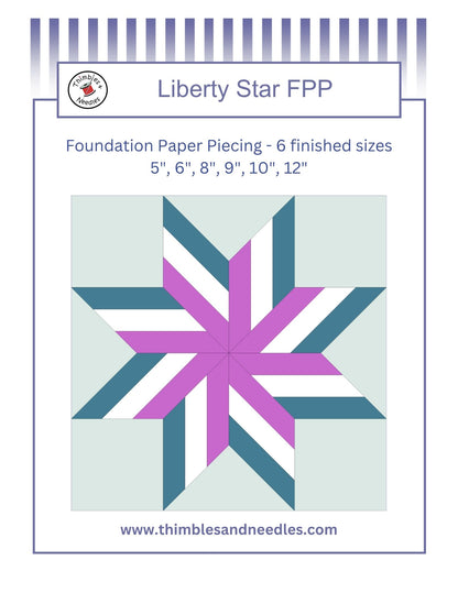 Liberty Star Foundation Paper Piecing (FPP) Pattern