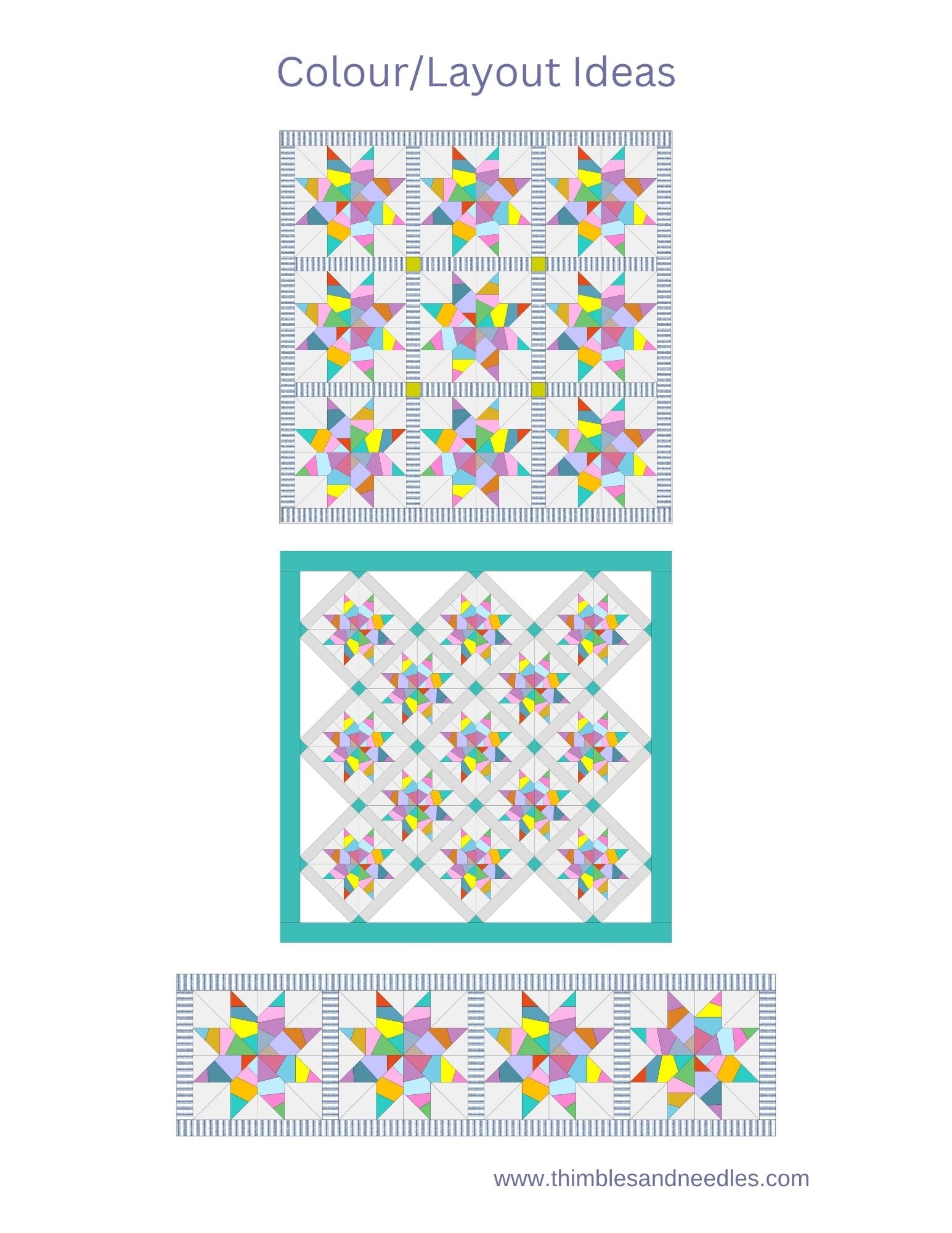 Crazy Patchwork Star foundation paper pieced pattern by Thimbles and Needles