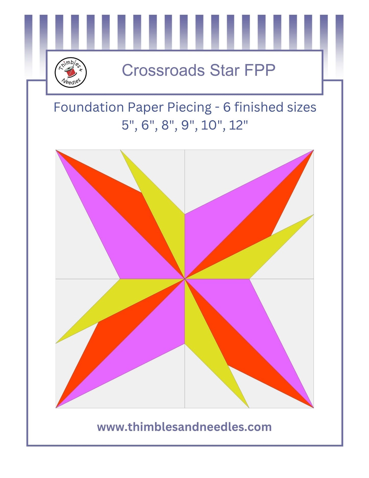 Crossroads Star Foundation Paper Piecing (FPP) Pattern