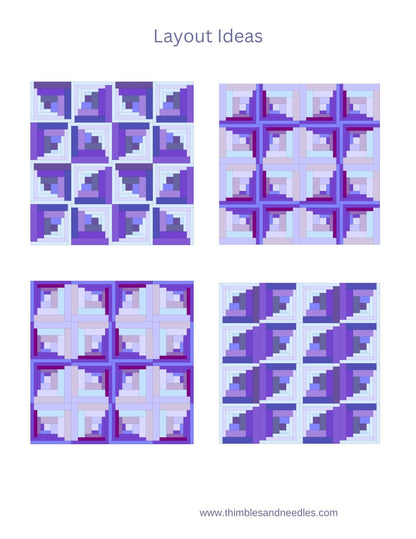 Curved Log Cabin Foundation Paper Piecing (FPP) Pattern