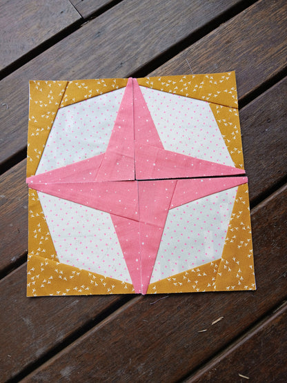 Diagonal Diamond quilt block foundation paper piecing pattern