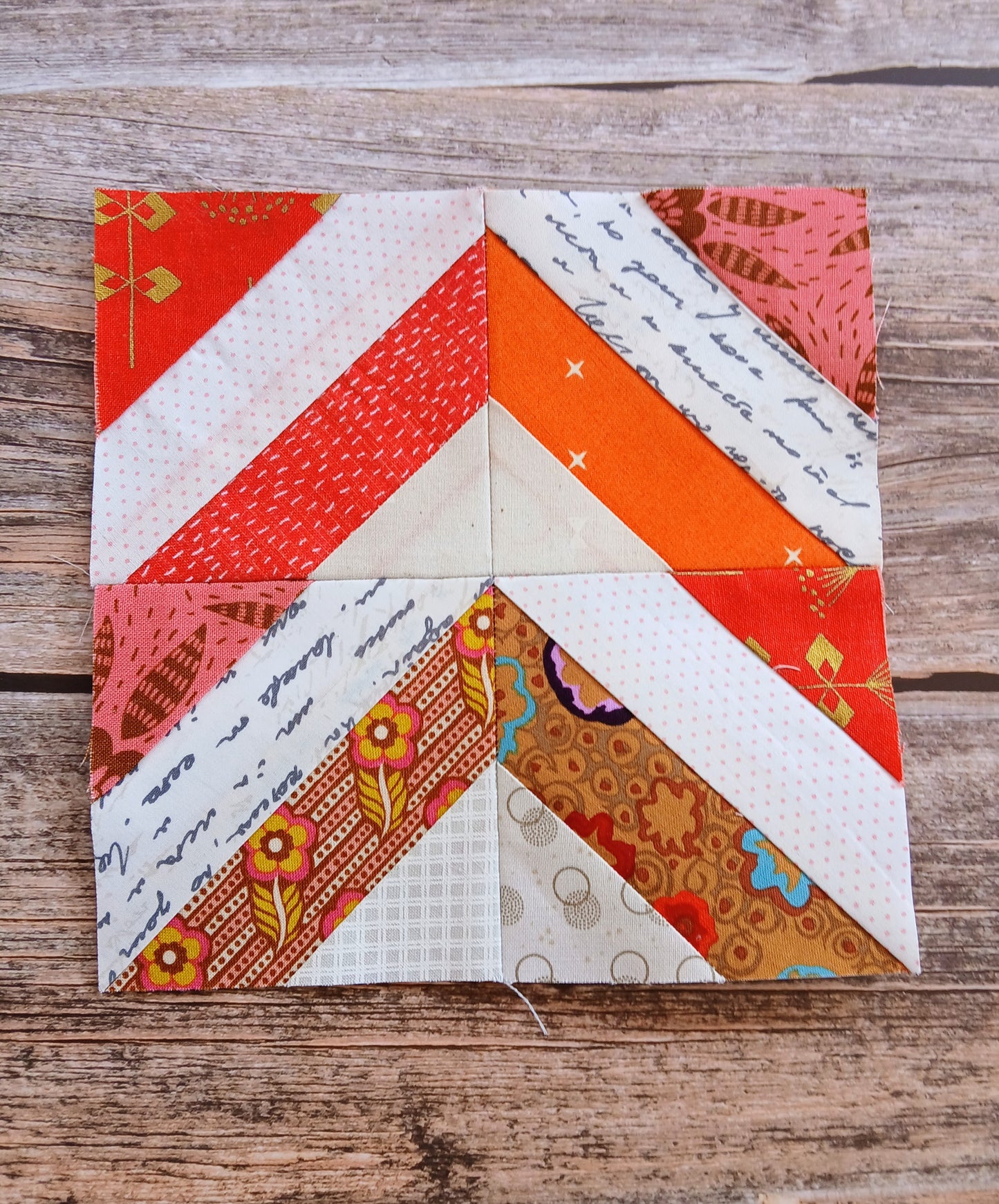 Diagonal Strips Block 1 Foundation Paper Piecing (FPP) Pattern
