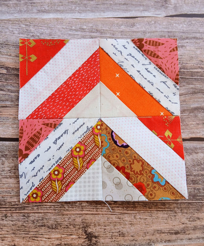 Diagonal Strips Block 1 Foundation Paper Piecing (FPP) Pattern