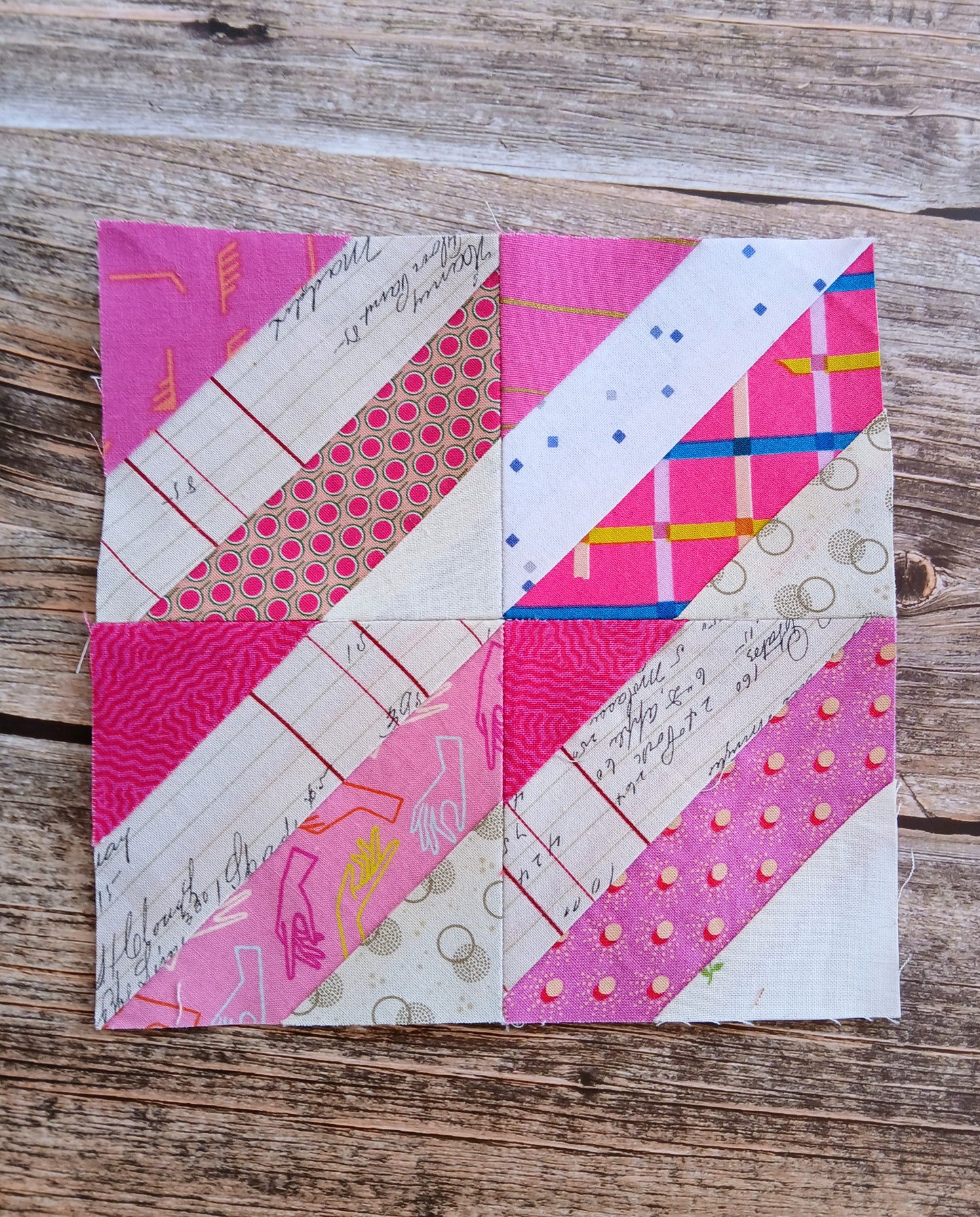 Diagonal Strips Block 1 Foundation Paper Piecing (FPP) Pattern