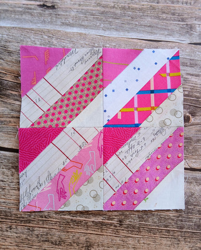 Diagonal Strips Block 1 Foundation Paper Piecing (FPP) Pattern