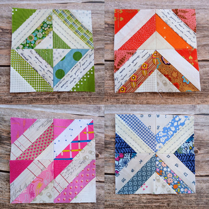 Diagonal Strips Block 1 Foundation Paper Piecing (FPP) Pattern