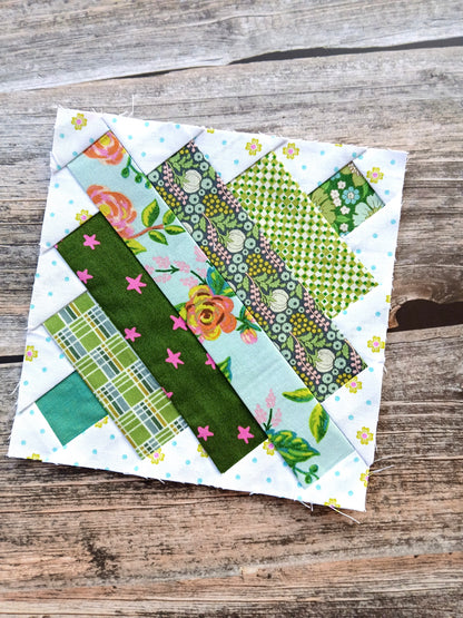 Diagonal Strips Block 2 Foundation Paper Piecing (FPP) Pattern