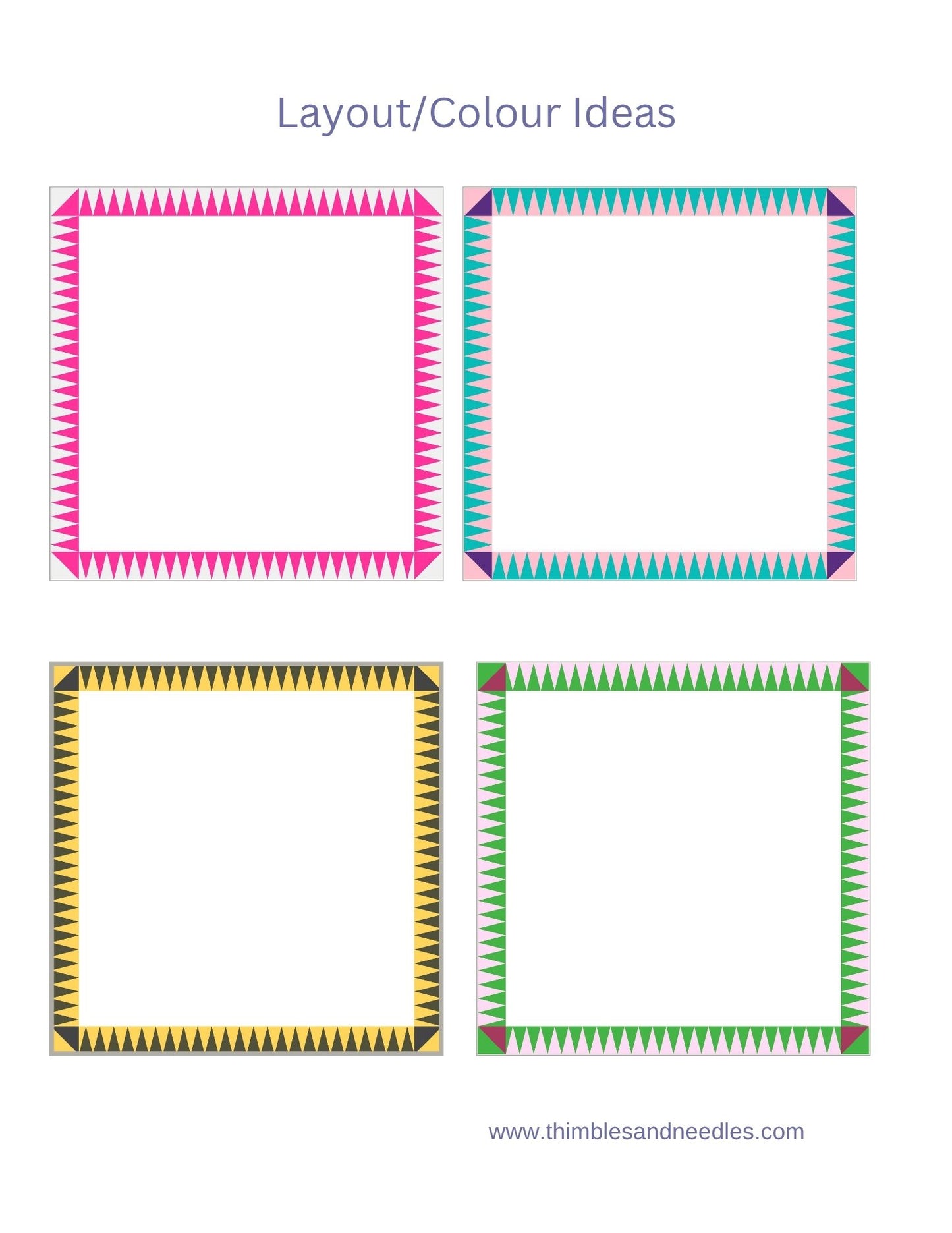Dogtooth quilt border foundation paper piecing pattern