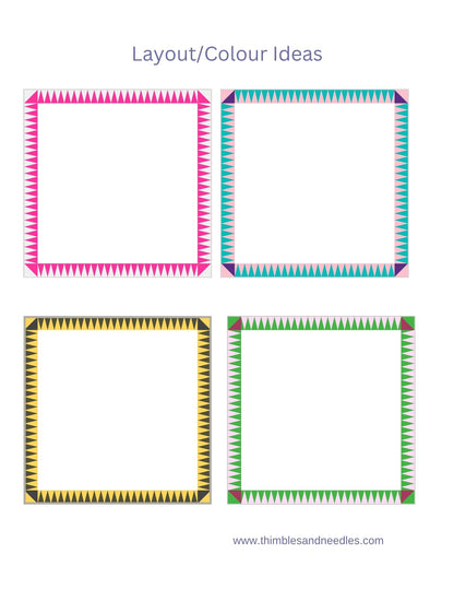 Dogtooth quilt border foundation paper piecing pattern