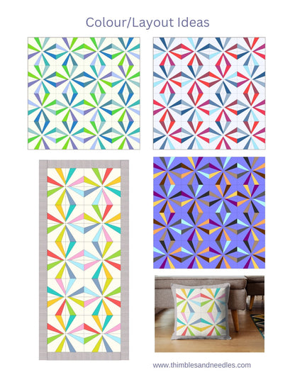 Endless Chain quilt foundation paper piecing pattern by Thimbles and Needles