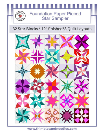 Foundation Paper Pieced Star Sampler 12 inch Blocks