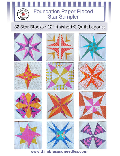 Foundation Paper Pieced Star Sampler 12 inch Blocks