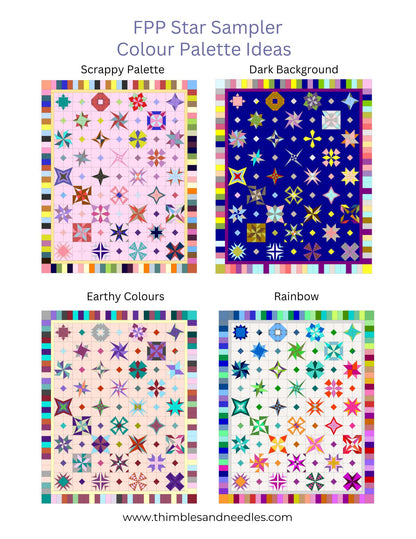 Foundation Paper Pieced Star Sampler Quilt Pattern