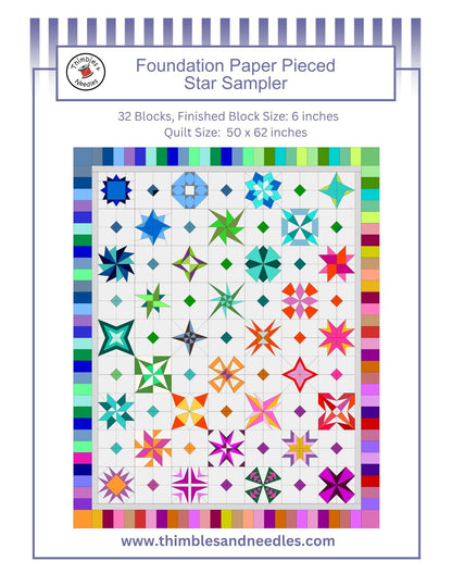 Foundation Paper Pieced Star Sampler Quilt Pattern
