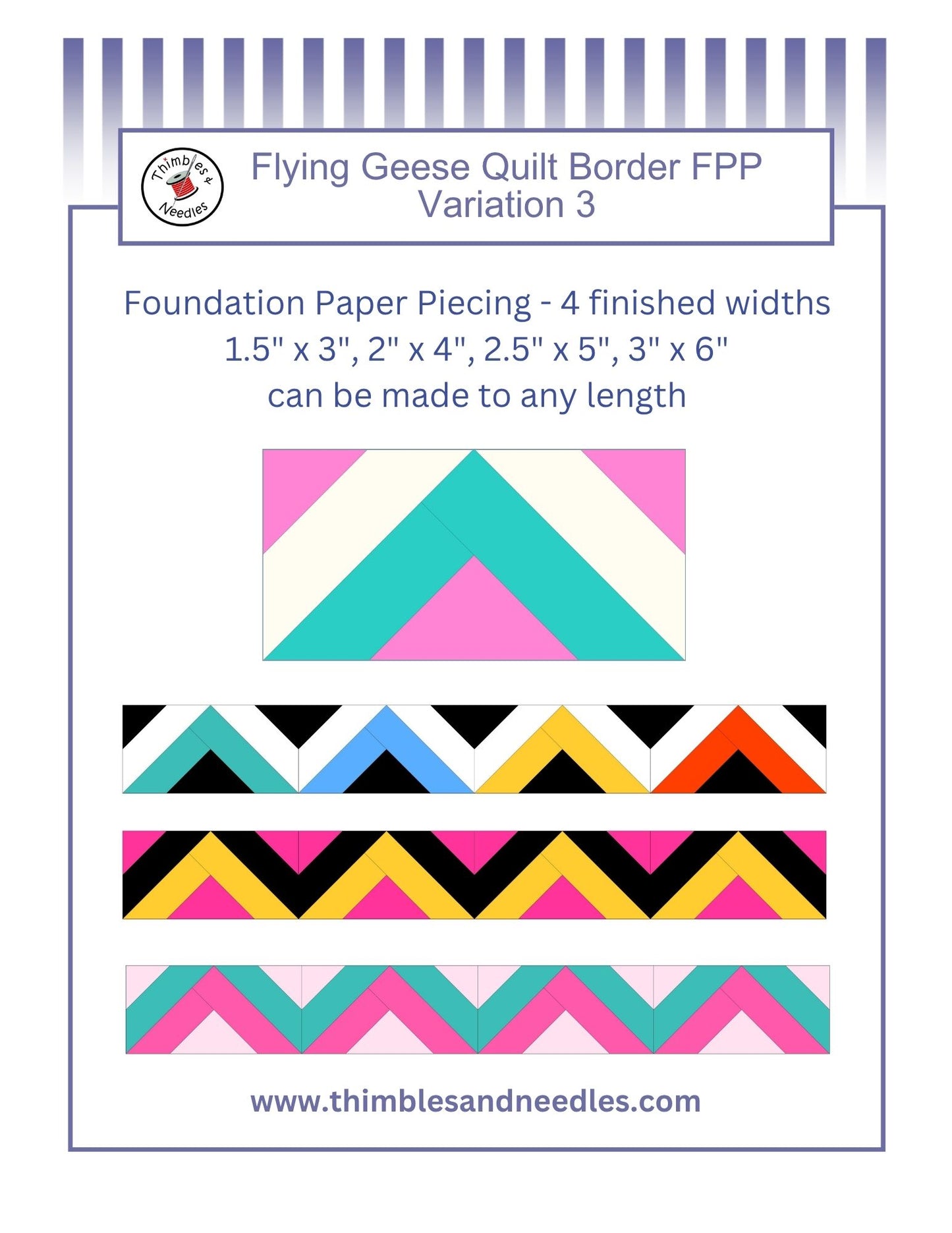 Quilt Border Foundation Paper Piecing (FPP) Pattern Bundle 5