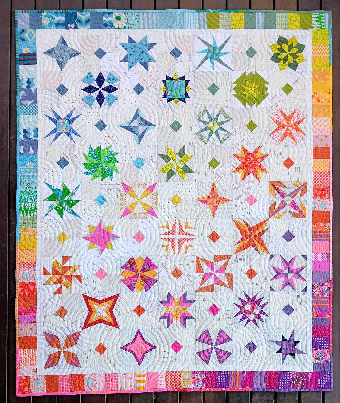 Foundation Paper Pieced Star Sampler Quilt Pattern 6 inch blocks
